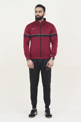 NK-Mockneck Warm-UP Maroon-Black Tracksuit